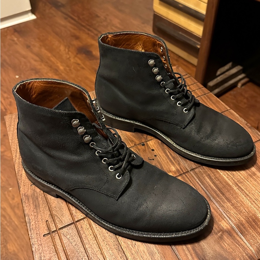 Grant Stone Edward boot in Black Waxed Commander-Size 9D